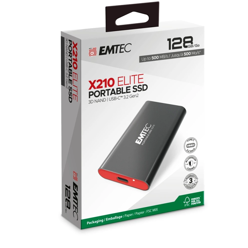 Emtec SSD 3.2Gen2 X210 128GB Portable
