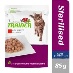 NT STERILISED BEEF BUSTA 85G - KONSERVI AR LIELLOPU PIEAUGUŠIEM STERILIZĒTIEM KAĶIEM ,12gb,