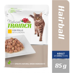 NT HAIRBALL CHICKEN BUSTA 85G - KONSERVI AR VISTU SPALVU IZVADĪŠANAI PIEAUGUŠIEM KAĶIEM ,12gb,