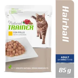 NT HAIRBALL CHICKEN BUSTA 85G - KONSERVI AR VISTU SPALVU IZVADĪŠANAI PIEAUGUŠIEM KAĶIEM ,12gb,
