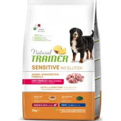 Nt dog sensitive no gluten adult medium-maxi rabbit 3 kg - безглютеновый сухой корм с кроликом для взрослых собак крупных и