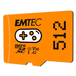 Emtec MicroSDXC 512GB UHSI U3 V30 A2 Gaming Orange