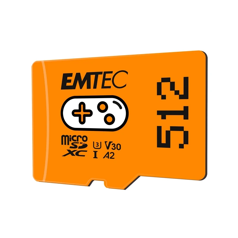 Emtec MicroSDXC 512GB UHSI U3 V30 A2 Gaming Orange