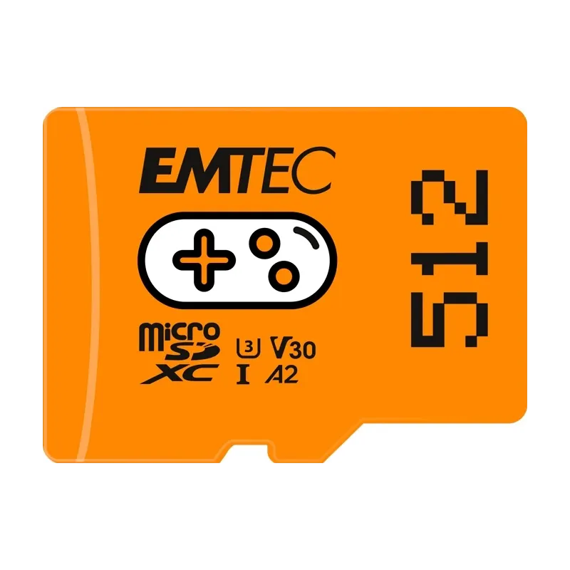 Emtec MicroSDXC 512GB UHSI U3 V30 A2 Gaming Orange