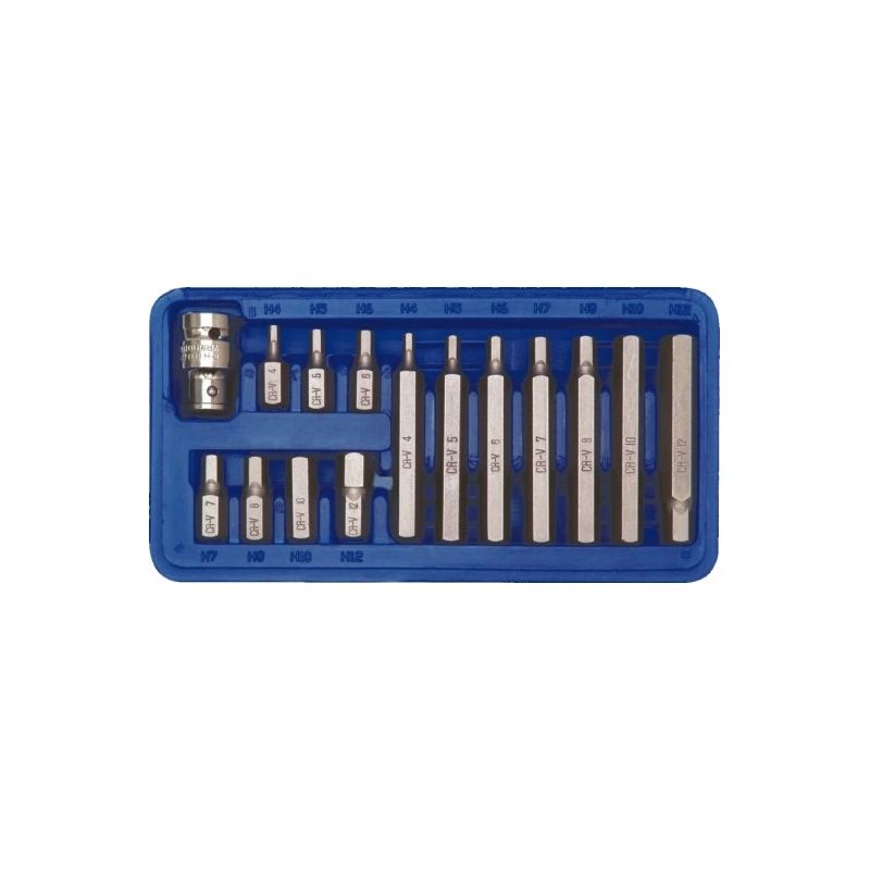 Uzgaļu HEX komplekts 15 gab., CrV 6150