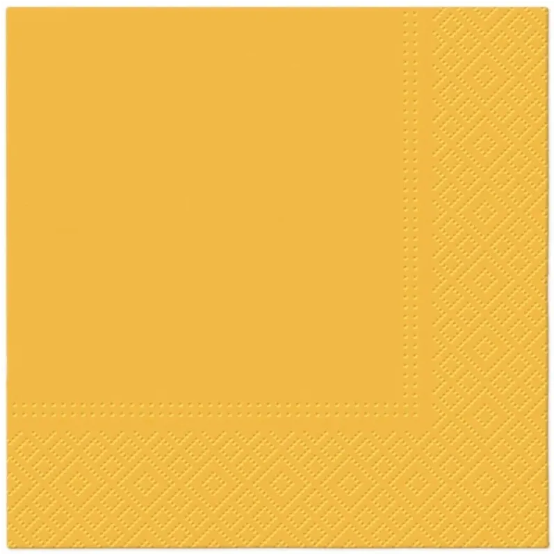 Papīra salvetes PAW, 33 cm x 33 cm, dzeltena krās., 20 gab.