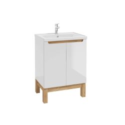 Vannas skapis DEFTRANS Space ar izlietni 60cm balts-ozols