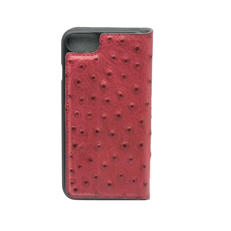 Tellur Book case Ostrich Genuine Leather for iPhone 7 red