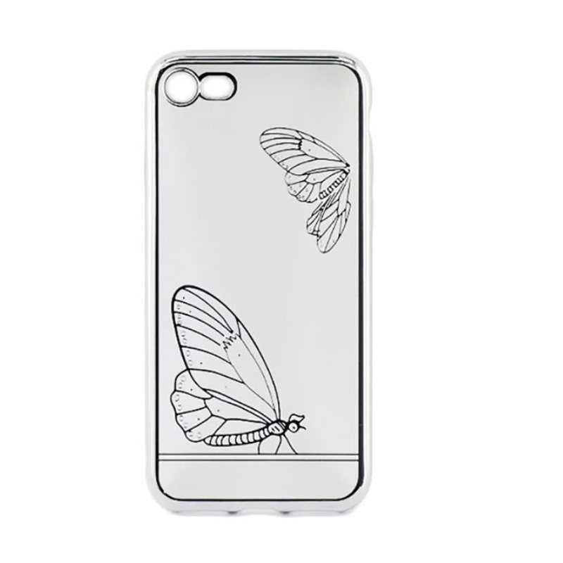 Tellur Cover Silicone for iPhone 7 Butterfly silver