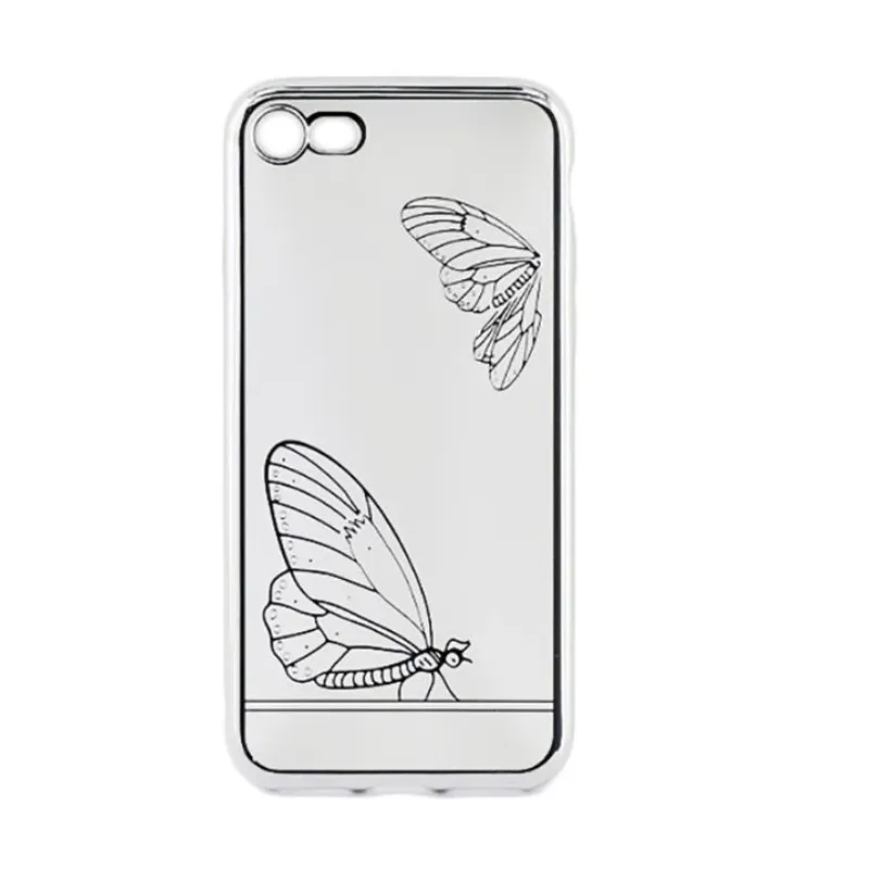 Tellur Cover Silicone for iPhone 7 Butterfly silver