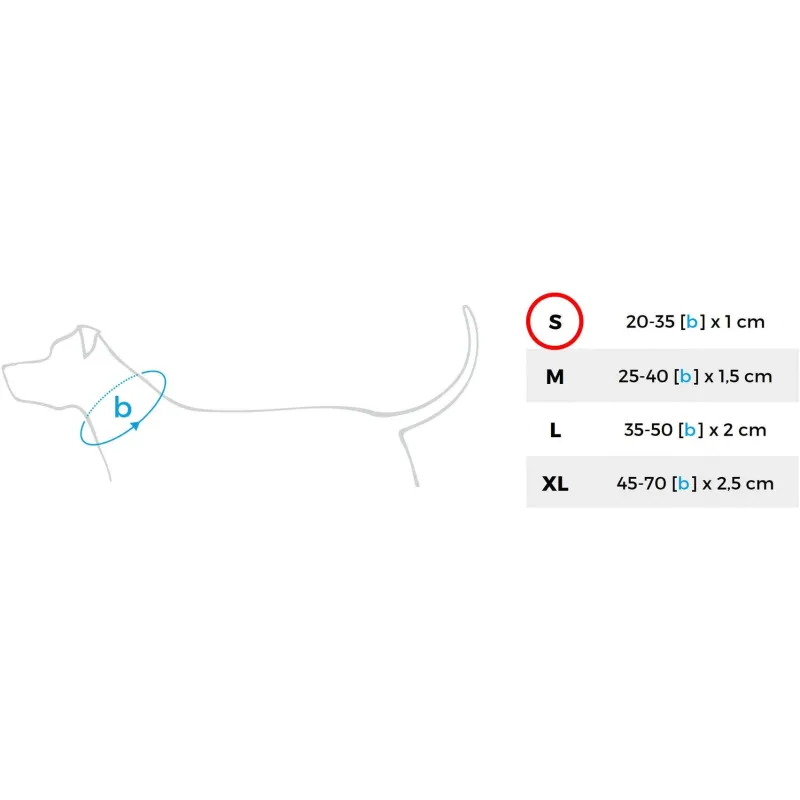 Kaklasiksna suņiem Amiplay Denim, zila krās., 200 - 350 mm x 10 mm, 20-35