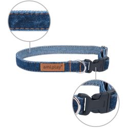 Kakla siksna reg.denim s20-30x1cm t.zila
