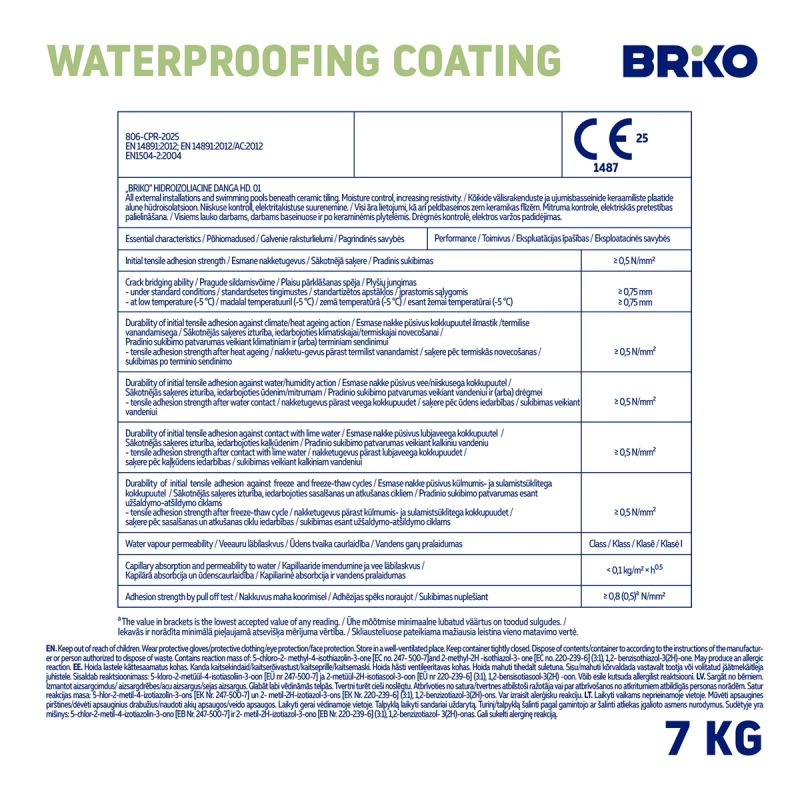 Hidroizolācija briko hd 7kg