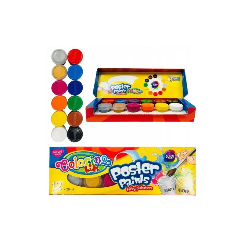 Krāsa guašas Colorino 13239PTR-1, 12 kr., 12 gab.