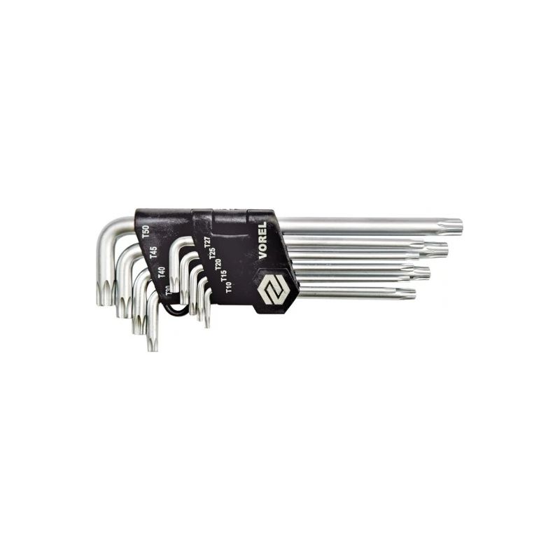 Atslēgu Torx komplekts , 9 gab., CrV, pagarin.