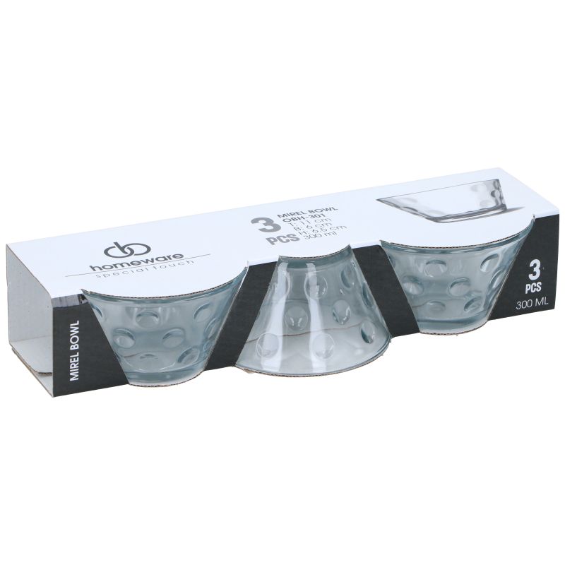 Stikla bļodas mirel 300ml 3gab