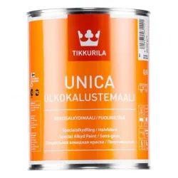 Krāsa, daudzveidīgs Tikkurila, pus-matēts, 0.9 l, tikkurila unica a 0.9l alkīda krāsa kokam-metālam