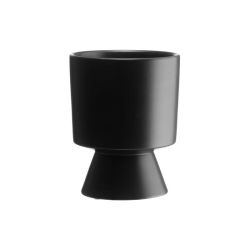 Puķu pods koto matēts melns 15cm