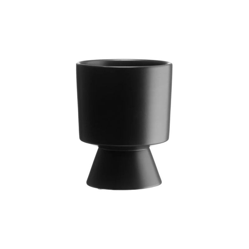 Puķu pods koto matēts melns 15cm