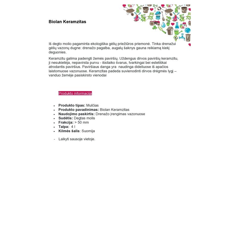 Keramzīts drenāžas 4l biolan