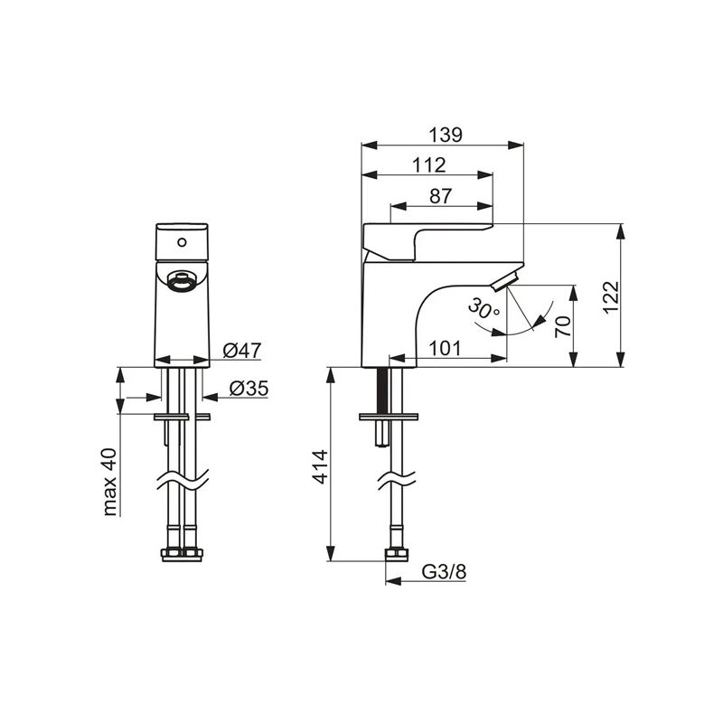 Смеситель для раковины Oras Linea, хромовый