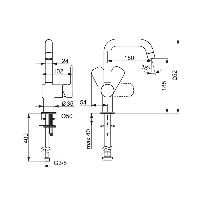 Смеситель для раковины Oras Linea, хромовый