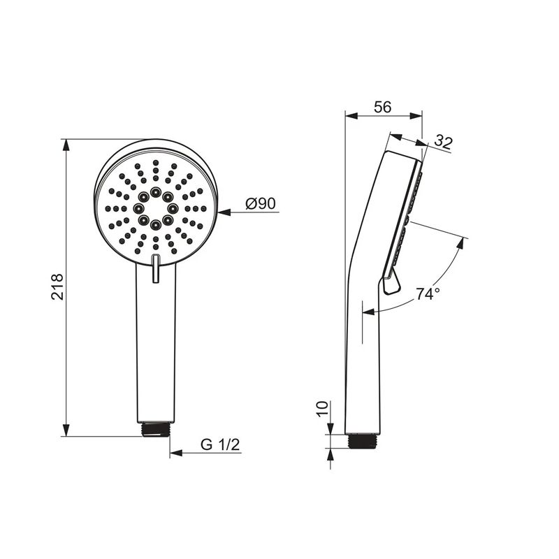 Galvas dušas rokas 3 funkcijas oras linea