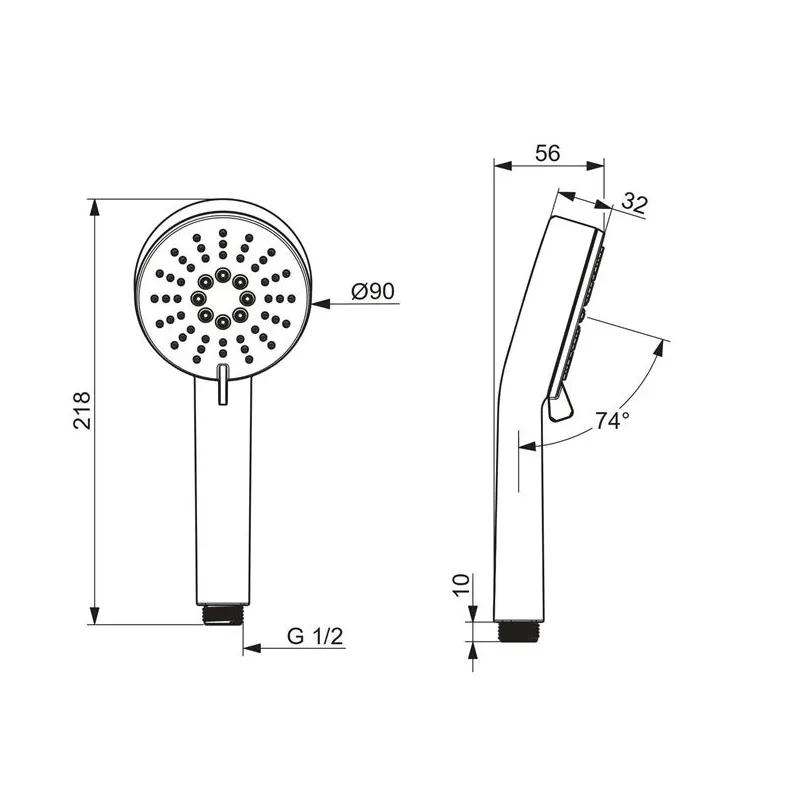 Dušas galviņa Oras Linea 242603, hroma, 9 cm