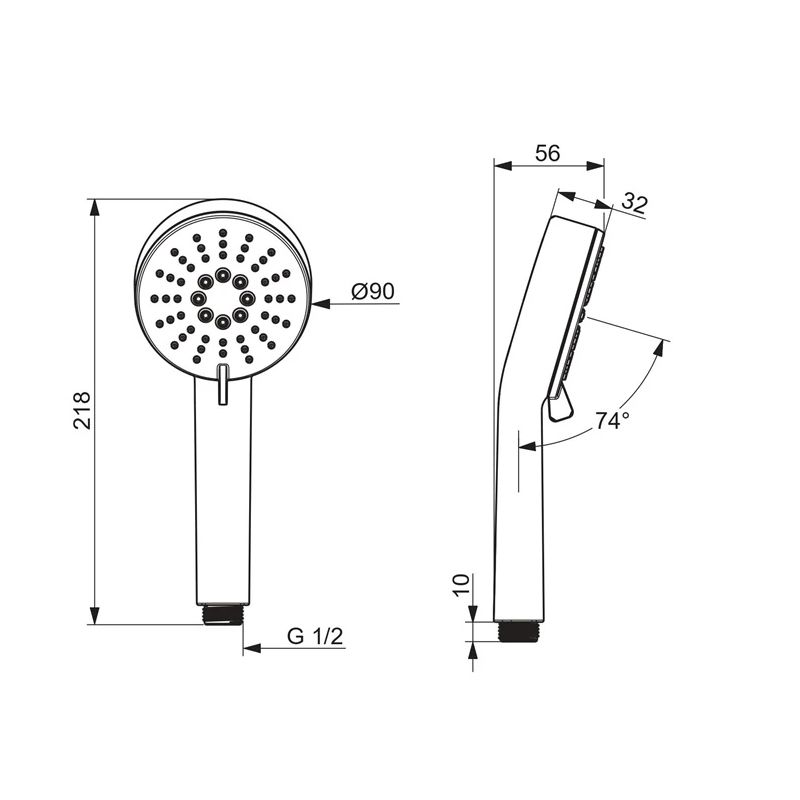 Galvas dušas rokas 3 funkcijas oras linea