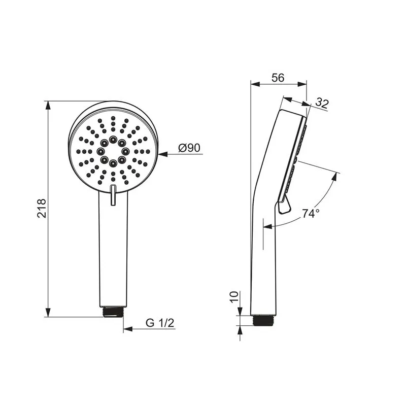 Dušas galviņa Oras Linea 242603, hroma, 9 cm