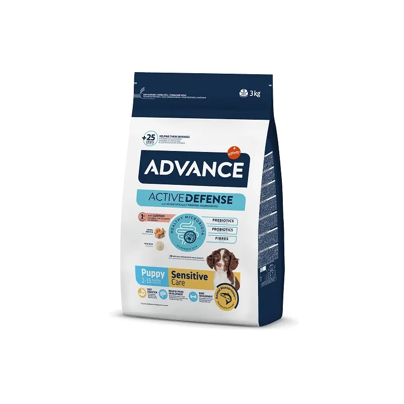 Advance dog puppy sensitive 3,0kg - jutīgiem kucēniem ,lasis un rīsi,