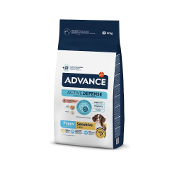 Advance dog puppy sensitive 12,0kg - jutīgiem kucēniem ,lasis un rīsi,