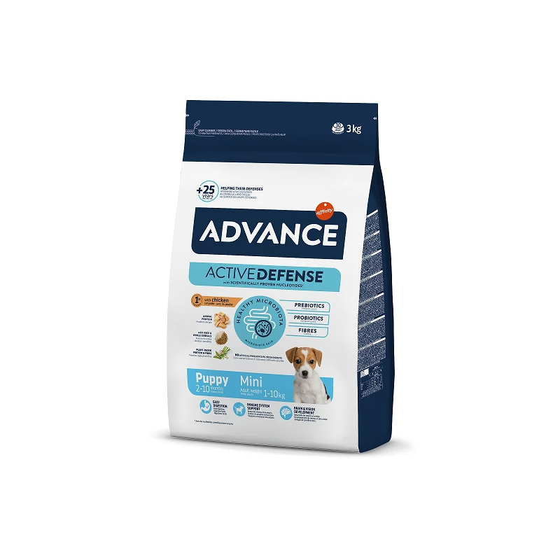 Advance dog puppy mini 3,0kg - mazo šķirņu kucēniem ,vista un rīsi,