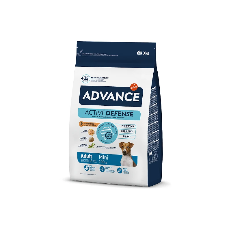 Advance dog mini adult 3,0kg - mazo šķirņu suņiem ,vista un rīsi,