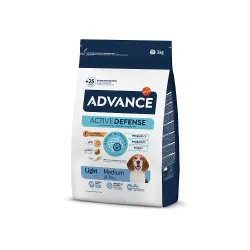 Advance dog medium light 3,0kg - vidējo šķirņu suņiem ar lieko svaru ,vista ar risiem,