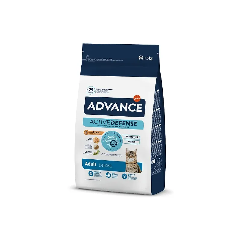 Advance cat adult chicken 1.5kg - для взрослых кошек ,курицa и рис,