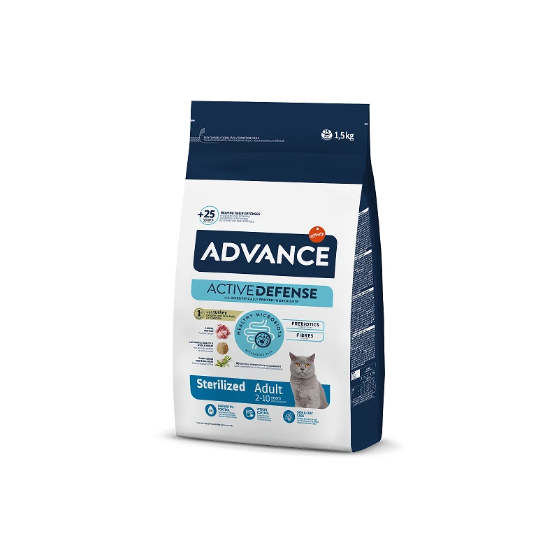 Advance cat sterilized turkey 1.5kg - sterilizētiem kaķiem ,tītars un mieži,