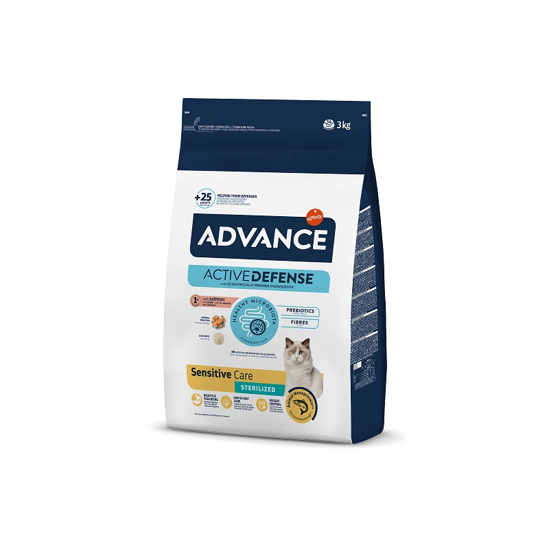 Advance cat sterilized sensitive 3.0kg - sterilizētiem kaķiem ,lasis un rīsi,