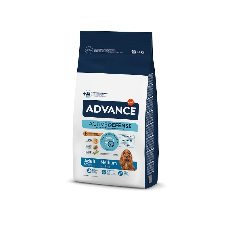 Advance dog medium adult 14,0kg - vidējo šķirņu suņiem ,vista un rīsi,