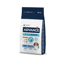 Advance dog medium light 12,0kg - vidējo šķirņu suņiem ar lieko svaru ,vista ar risiem,