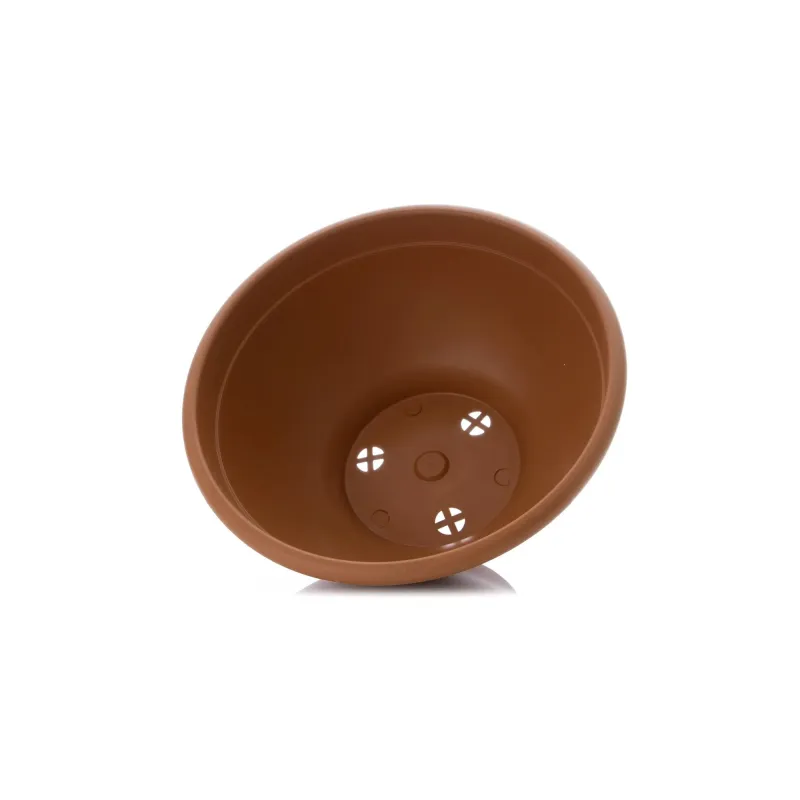 Puķu pods Plasticotto, plastmasa, brūna krās.