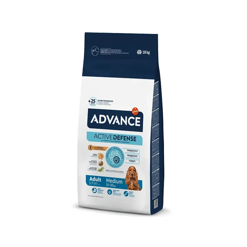 Advance dog medium adult 18,0kg - vidējo šķirņu suņiem ,vista un rīsi,