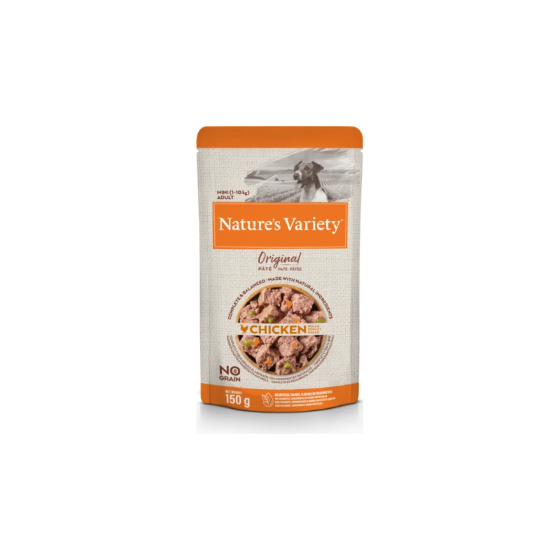 Konservi NV Dog Original Mini Chicken 0.150 kg - Konservi ar vistu pieaugušiem suņiem ,8gb,