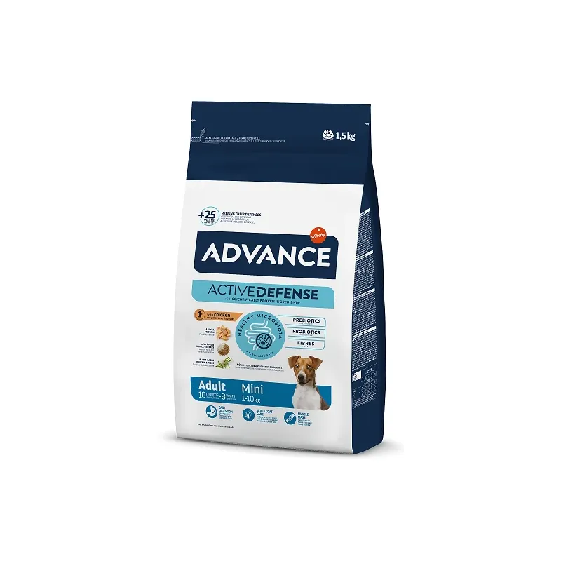 Advance dog mini adult 1.5kg - pieaugušiem mazo šķirņu suņiem ,vista un rīsi,