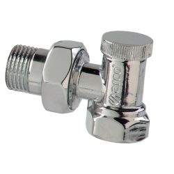 Radiatoru atpakaļgaitas ventilis TEIDE PLUS, 1-2, hromēts, stūra