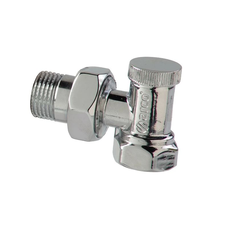 Radiatoru atpakaļgaitas ventilis TEIDE PLUS, 1-2, hromēts, stūra