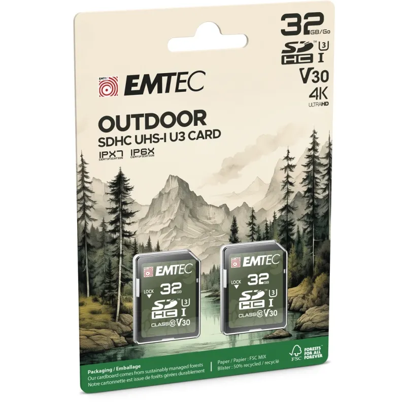 Emtec SDHC 32GB UHS-I U3 V30 Outdoor 2 pcs