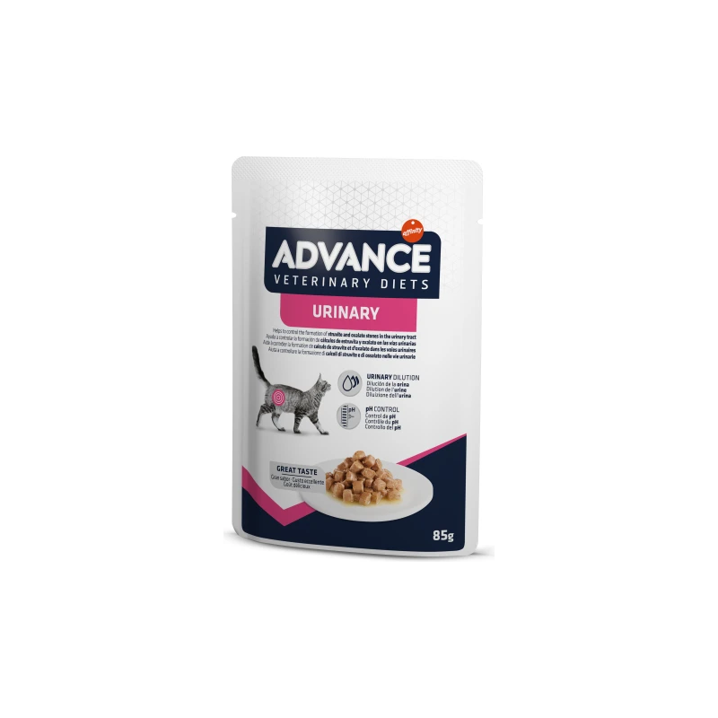 ADVANCE VETERINARY DIETS CAT URINARY 85g - pilnvērtīga diētiska barība, konservi kaķiem ar urīnceļu problēmam ,12gb,