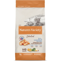 Nature's Variety Cat Selected Norwegian Salmon 7 Kg - sausā barība ar Norvēģijas lasi pieaugušiem kaķiem