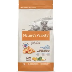 Nature's Variety Cat Selected Norwegian Salmon 7 Kg - sausā barība ar Norvēģijas lasi pieaugušiem kaķiem
